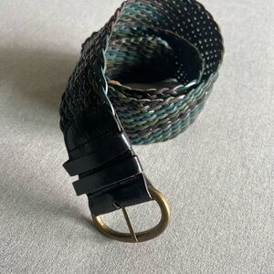 LEATHER BELT- Multi-colour leather braided belt